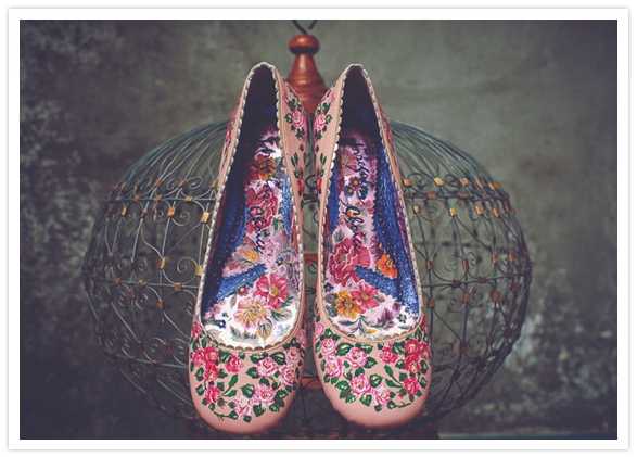 pink floral flats