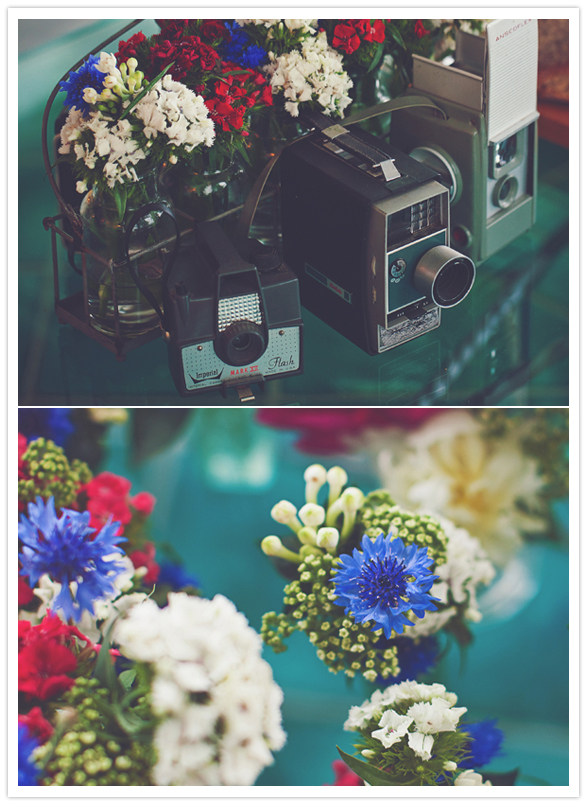 vintage cameras and florals