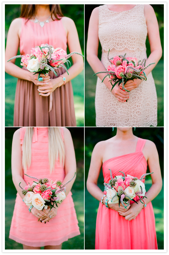 shades of pink bridesmaid dresses