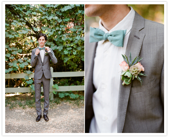 turquoise groom's bow tie