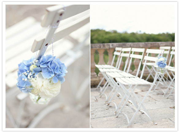 hydrangea floral chair accents
