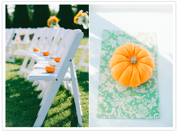 mini pumpkin seat decor