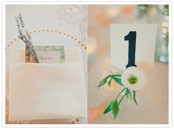 printed table numbers and menu cards