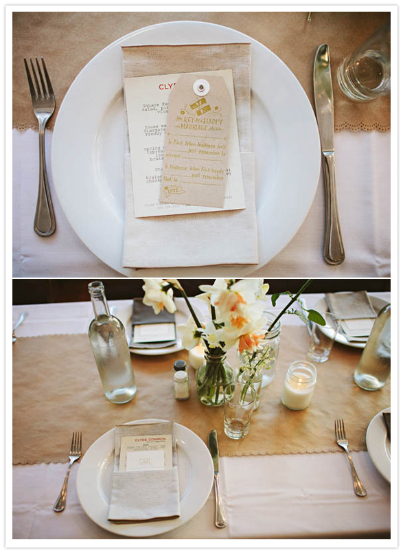 custom printed menus and fill-in-the-blank tag notes