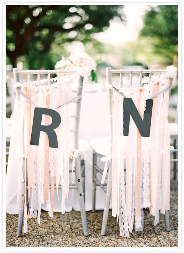 mixed ribbon wedding chair signs 