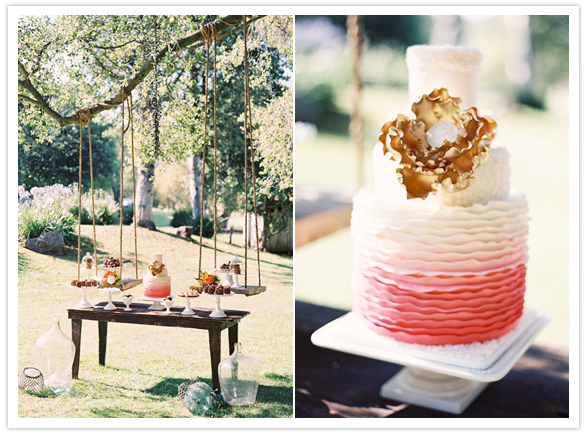 pink ombre wedding cake