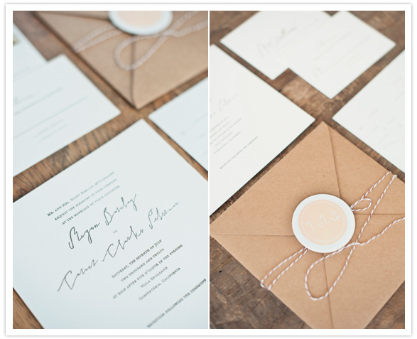 simple and clean white wedding invites