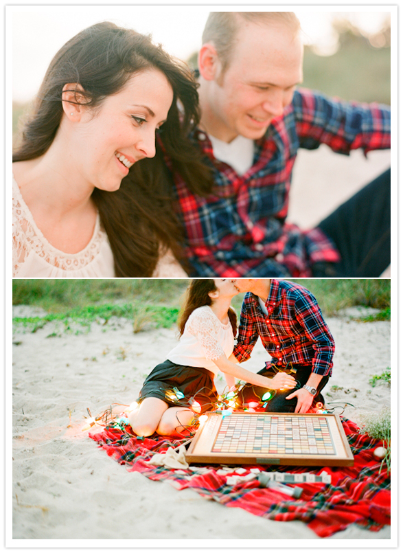 Scrabble on the beach at Christmas