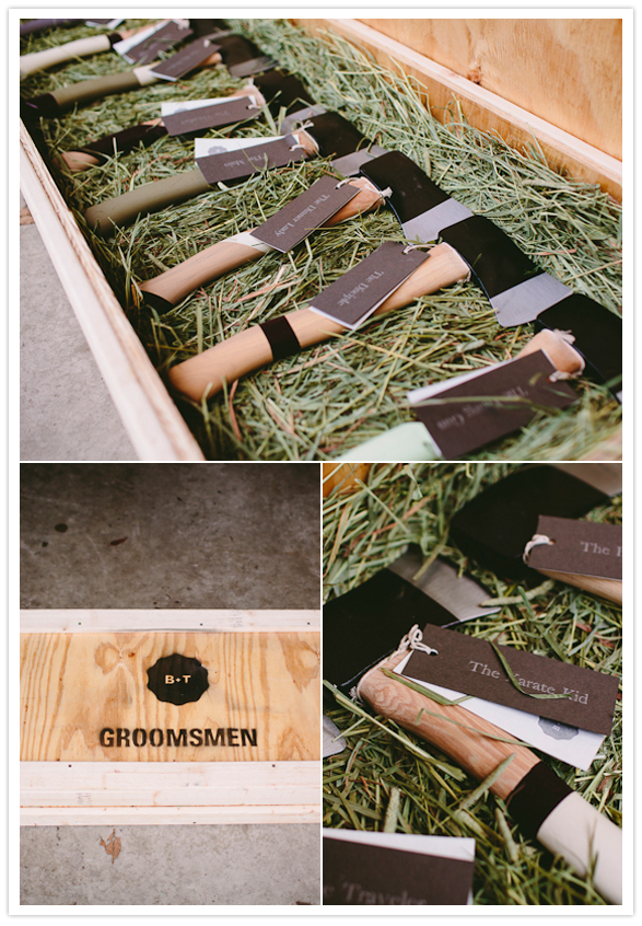 a groomsmen gift of axes