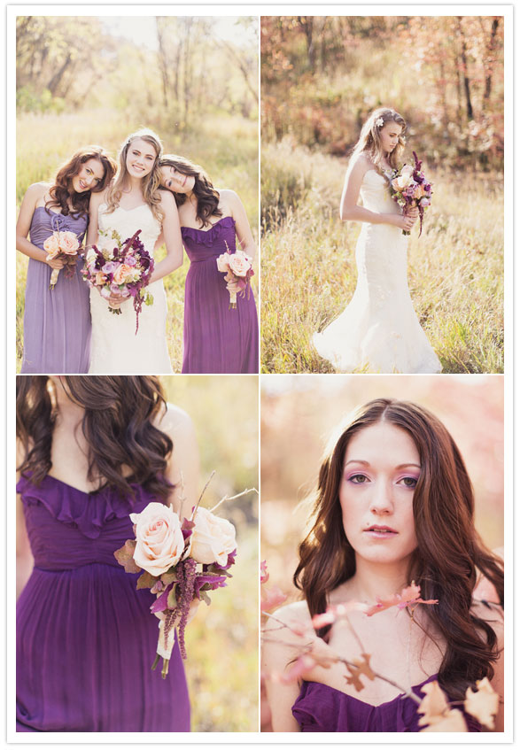 Lavender and plum bridesmaid dresses