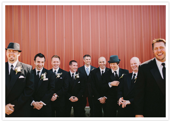 black suit groomsmen