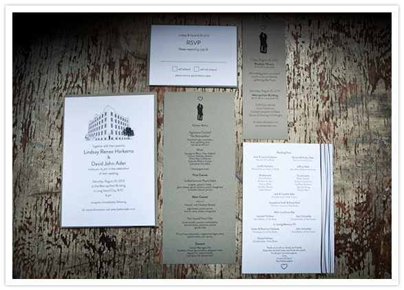 architectural wedding invitation suite