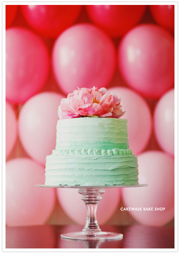 aqua wedding cake