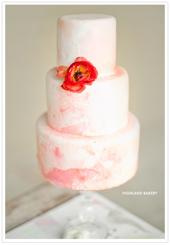 pink marbled wedding cake