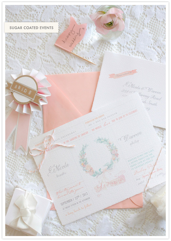 Sugar coated wedding invitations