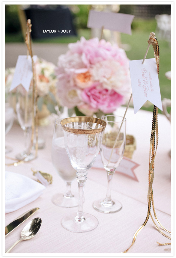 Pink and gold California wedding
