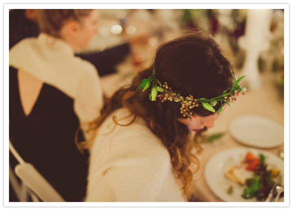 green leaf and floral crown