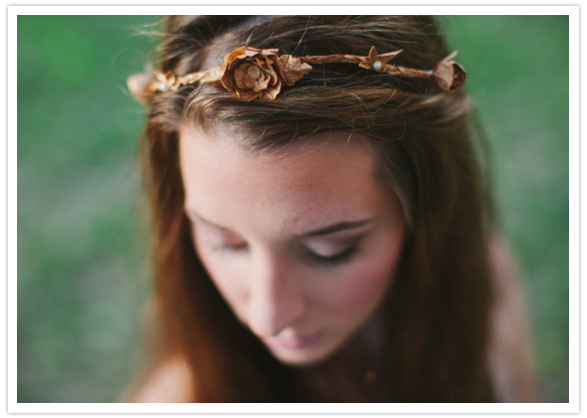 gold floral headpiece