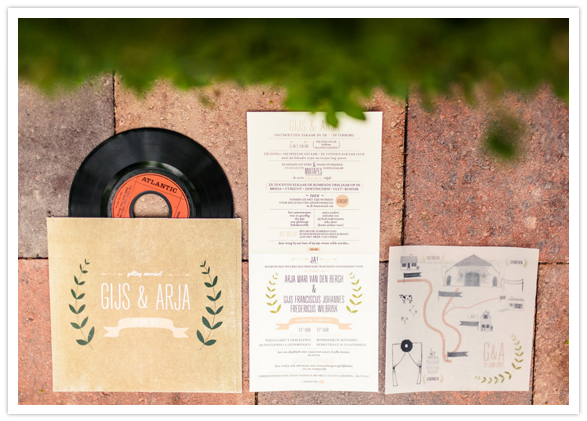 music-themed wedding invitation suite
