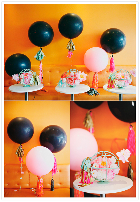 orange, pink and black party colors