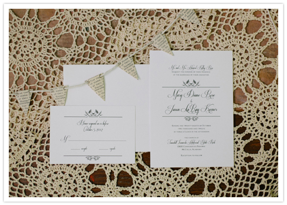 clean and simple white and calligraphy invites
