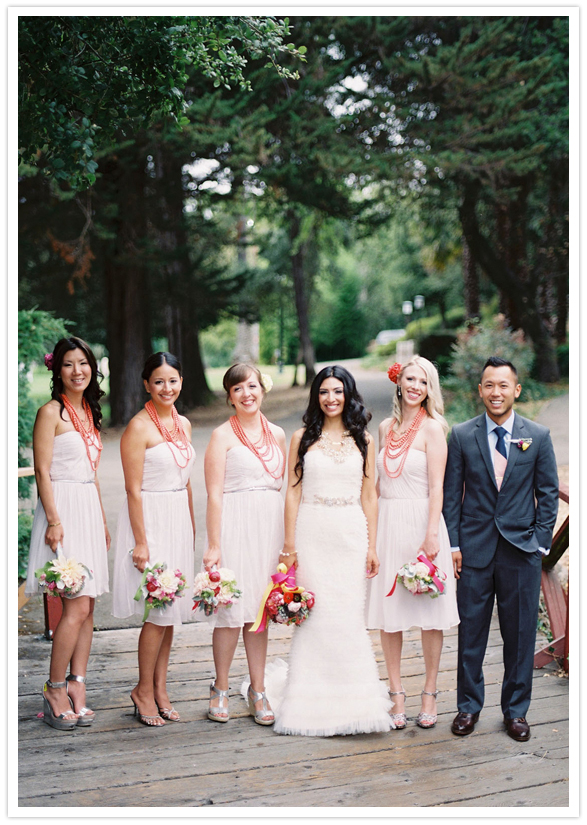 chunky coral bridesmaid necklaces