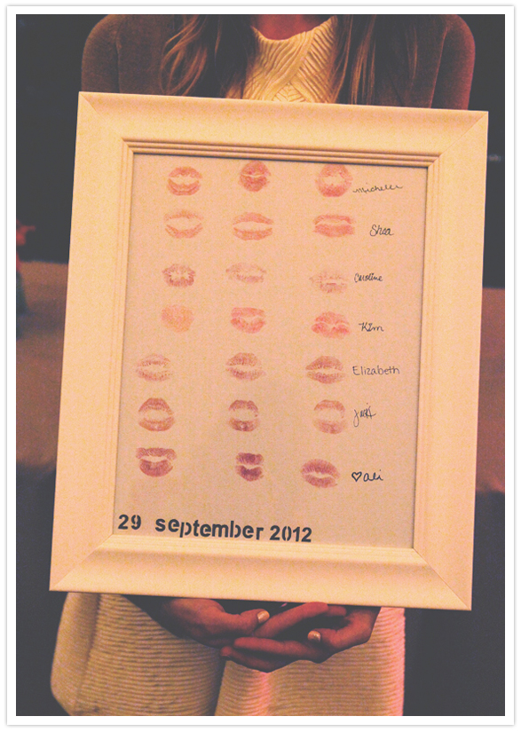framed kisses from bridesmaids