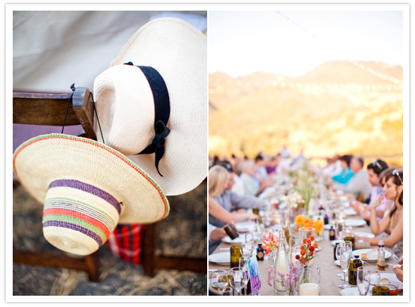 summer hats for an outdoor wedding reception