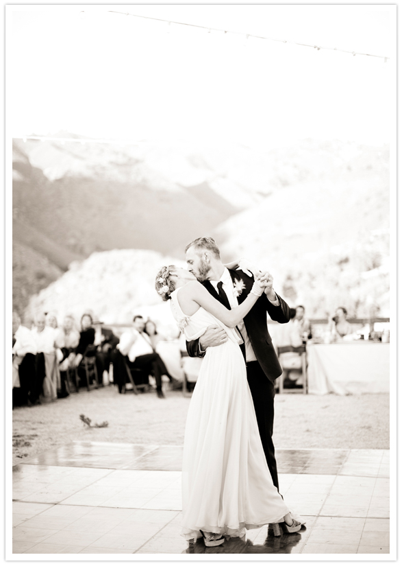 a first dance surrounded by mountains