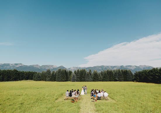 Montana prairie outdoor wedding ceremony