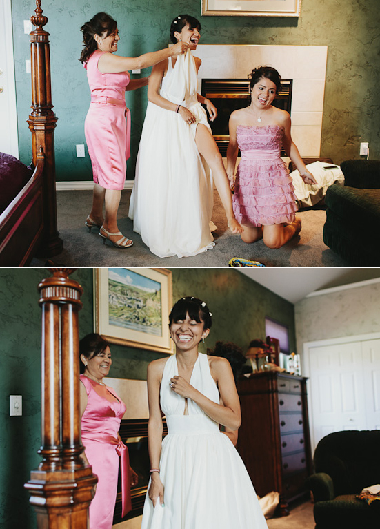 custom designed halter style wedding dress