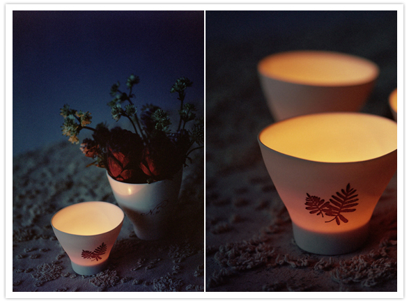 candle lit ceramics