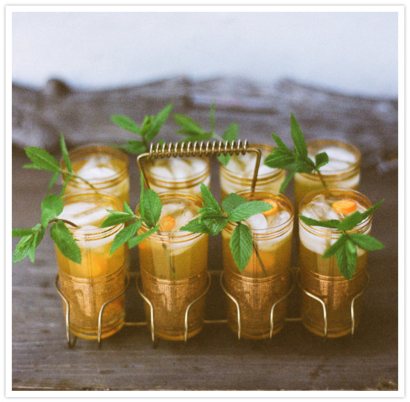 mint and orange cocktails 