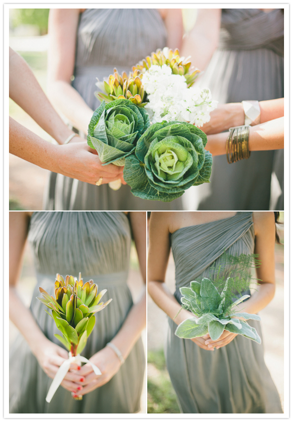 leafy green bridesmaid bouquets