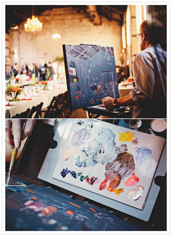 wedding reception oil painting