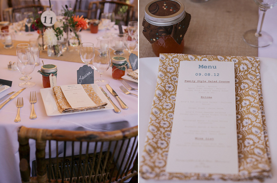 patterned napkins and chalkboard place cards | Photo by Michele M. Waite