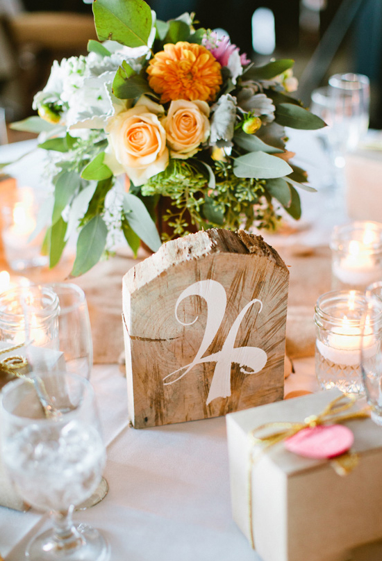 hand-painted wood block table numbers