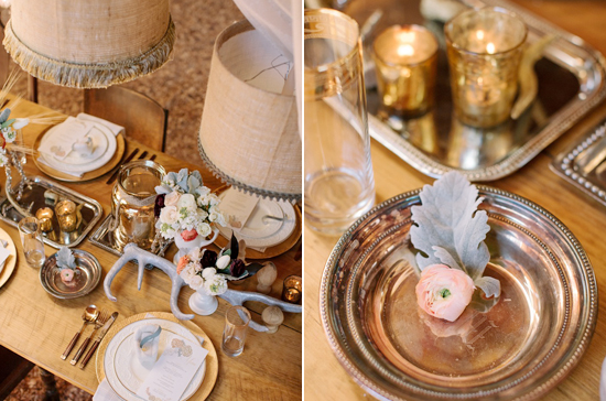 copper and gold table accents | Photos by Haley Sheffield