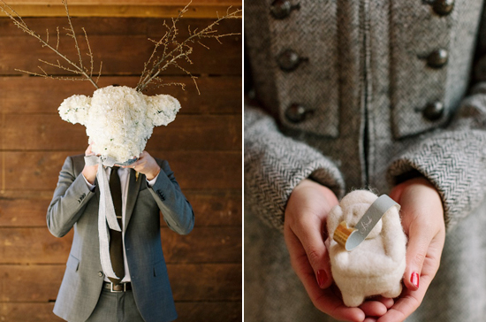 flower deer mount and gold flag place card | Photos by Haley Sheffield