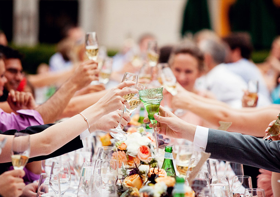 outdoor wedding reception celebration