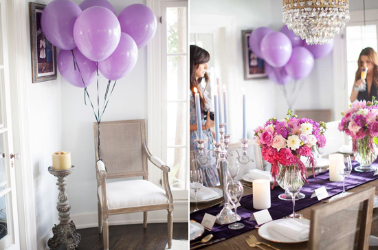 bunch of purple balloons