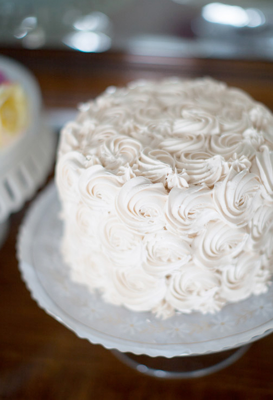 white frosted cake