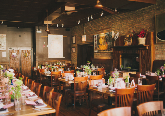 cozy cafe wedding reception