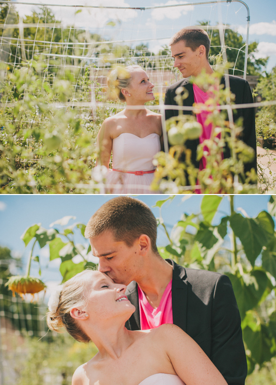 sunflower garden wedding portraits