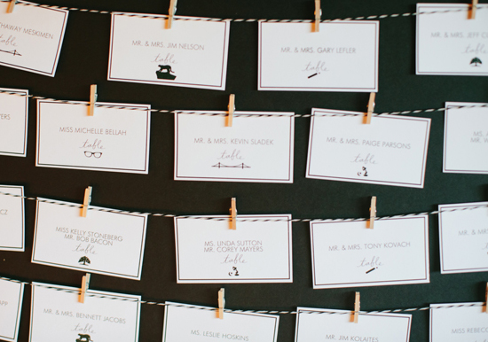 simple black and white escort cards | Photo by Jessica Burke