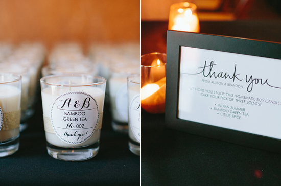 personalize candle guest gifts | Photo by Jessica Burke