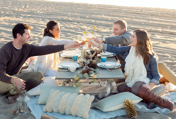 Beachside rehearsal dinner party | 100 Layer Cake