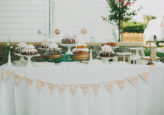 Bunt cake dessert table | photo by Chantel Marie | 100 Layer Cake