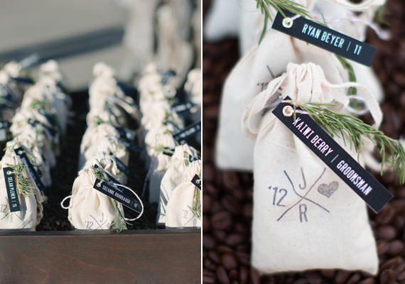 Coffee wedding favors | photos by Annie McElwain | 100 Layer Cake