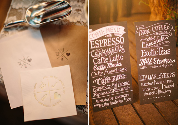 Coffee wedding favors | photos by Annie McElwain | 100 Layer Cake